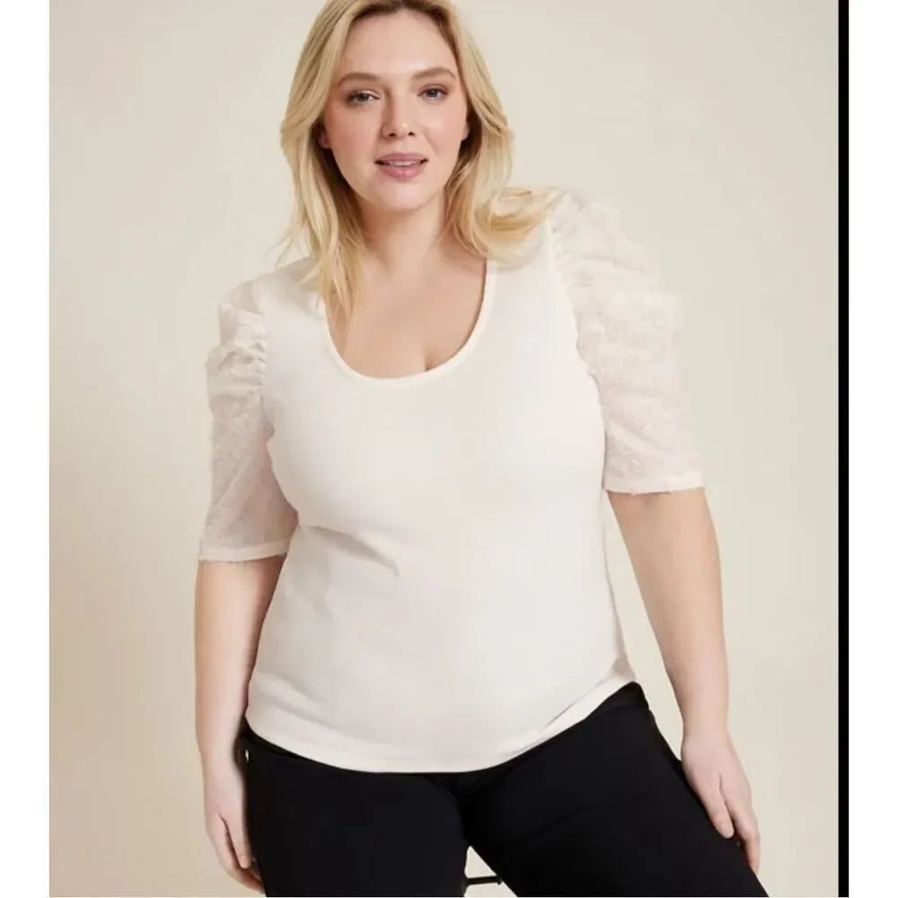 Textured Puff Sleeve Blouse